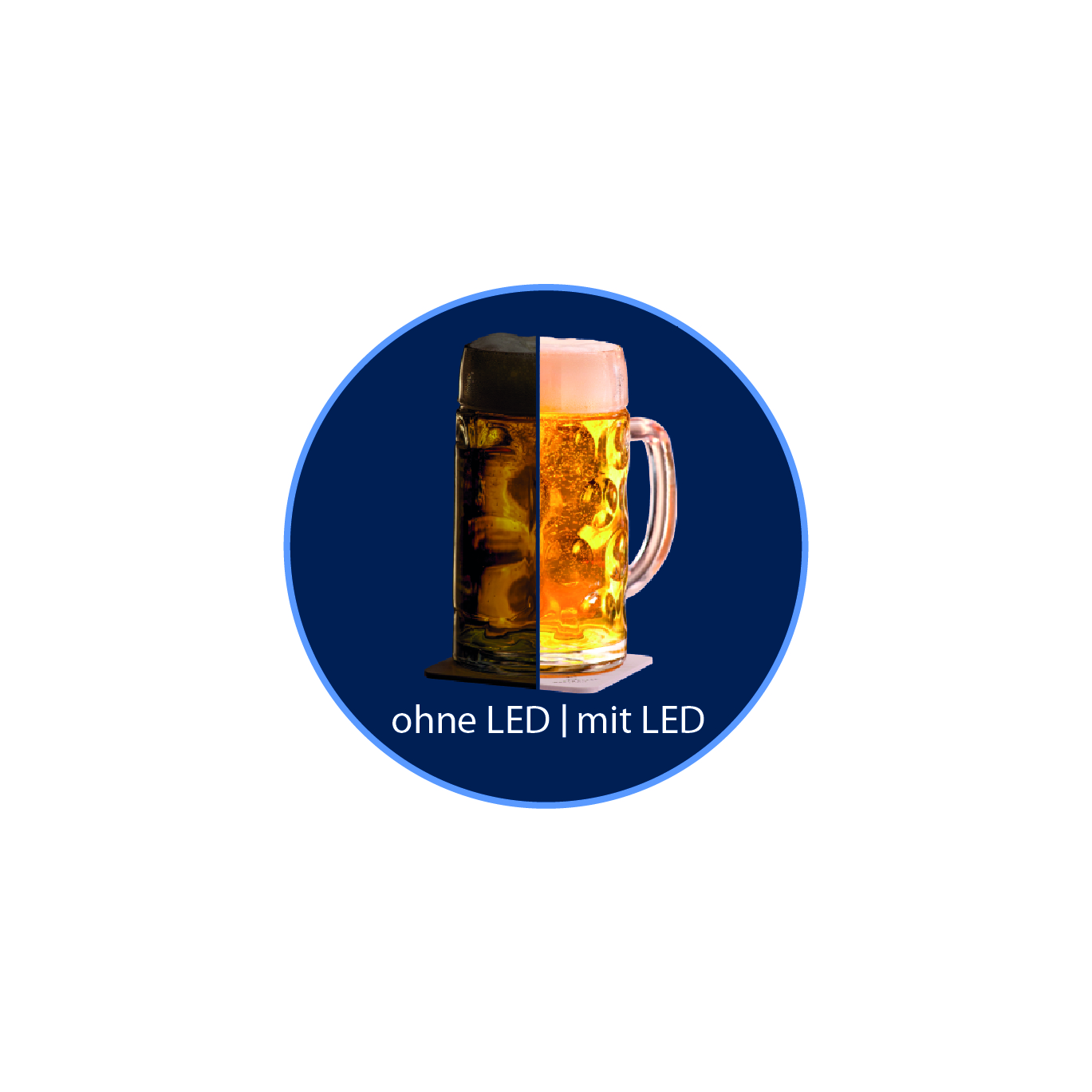 LED- Bierdeckel 4er-Set
