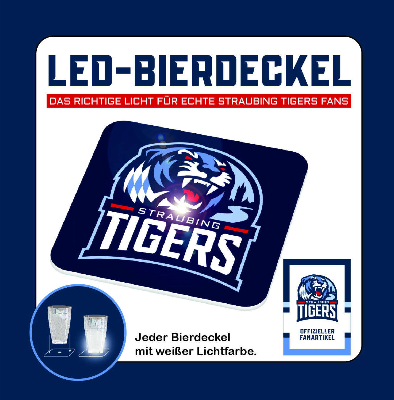 LED- Bierdeckel 4er-Set